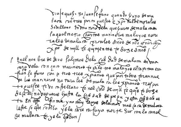 Facsimile of the Spanish manuscript of Barbosa (Barcelona Library)