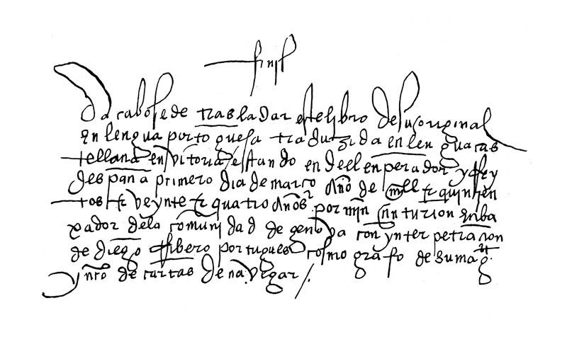 Facsimile of the Spanish manuscript of Barbosa (Barcelona Library)