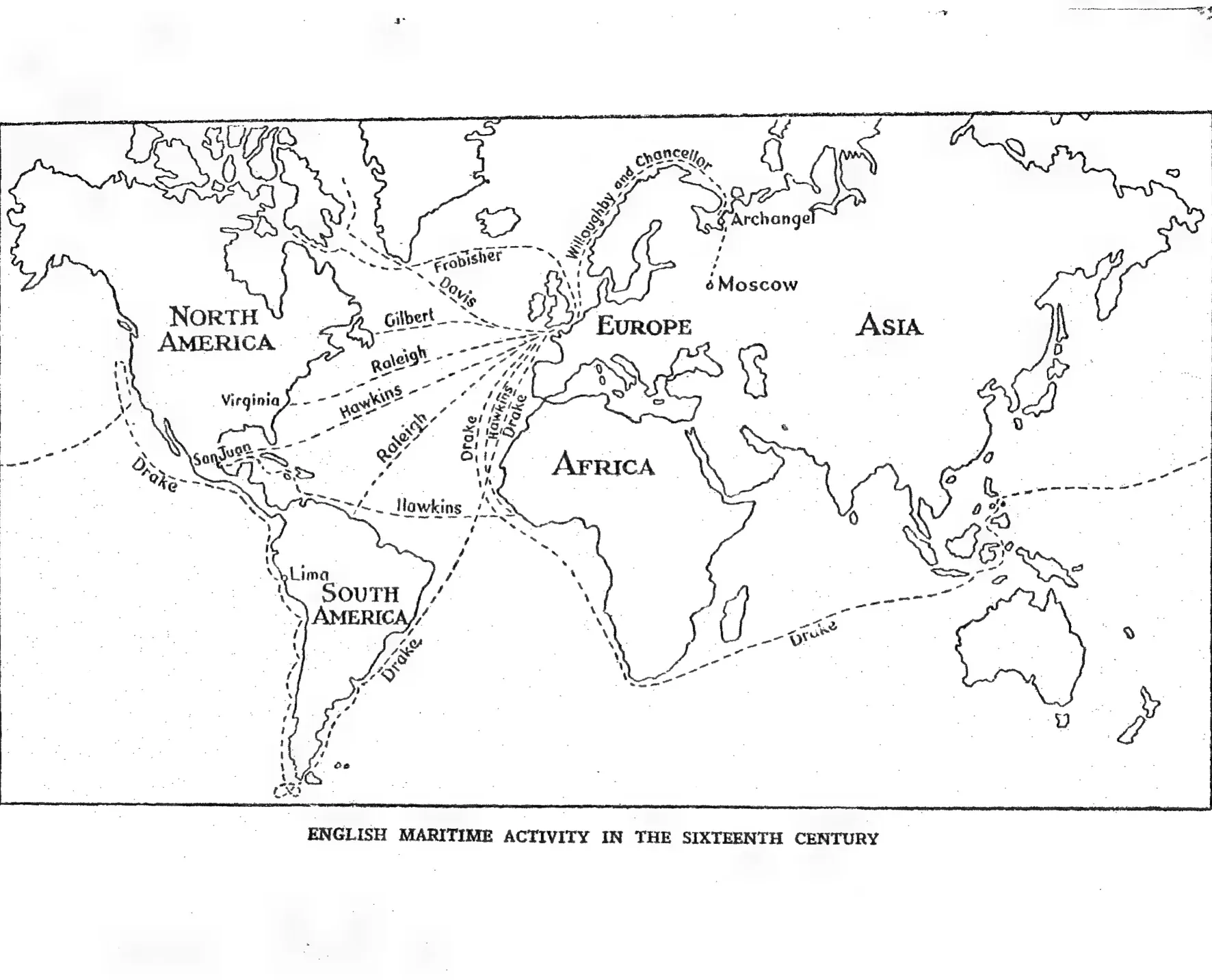 English Maritime Activity in the Sixteenth Century