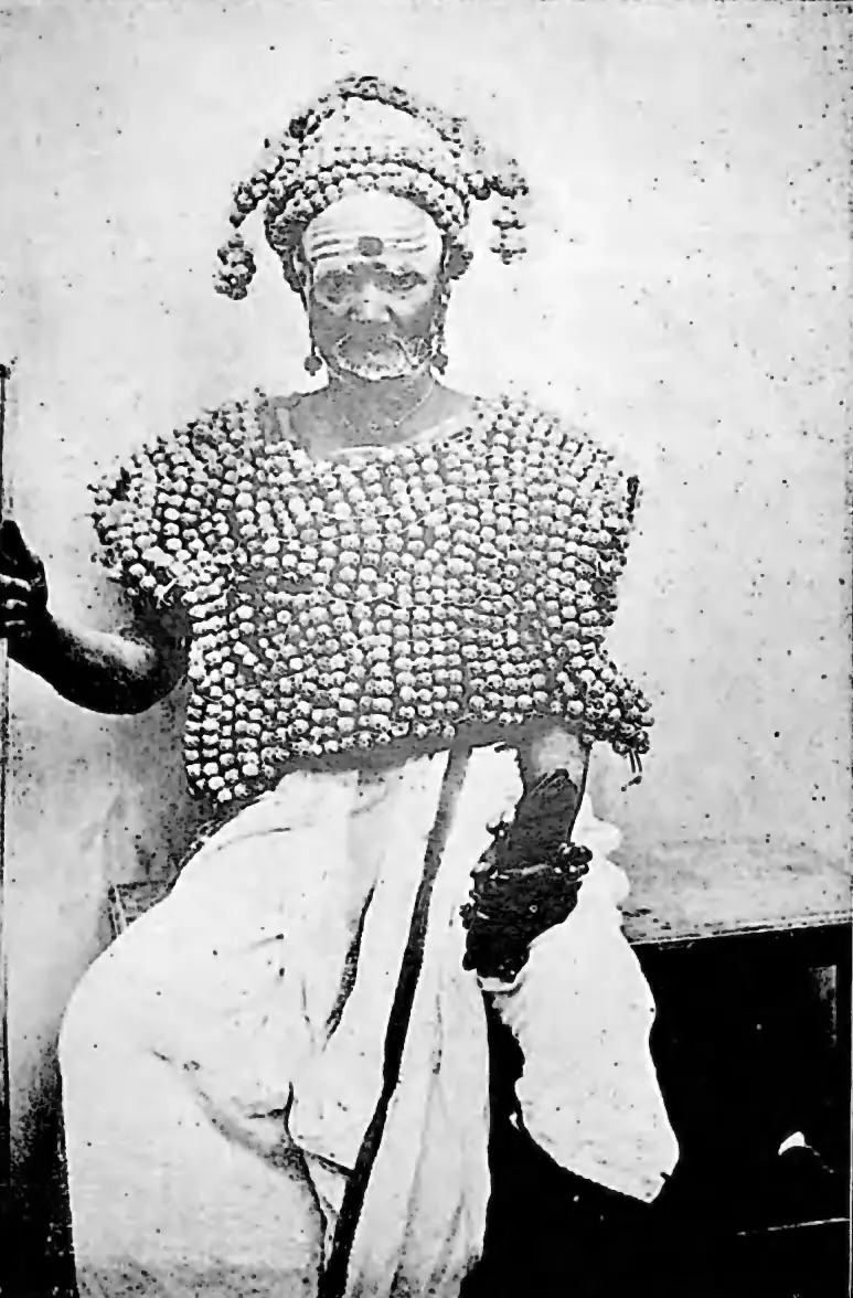 Telugu Brāhman with rudrāksha coat