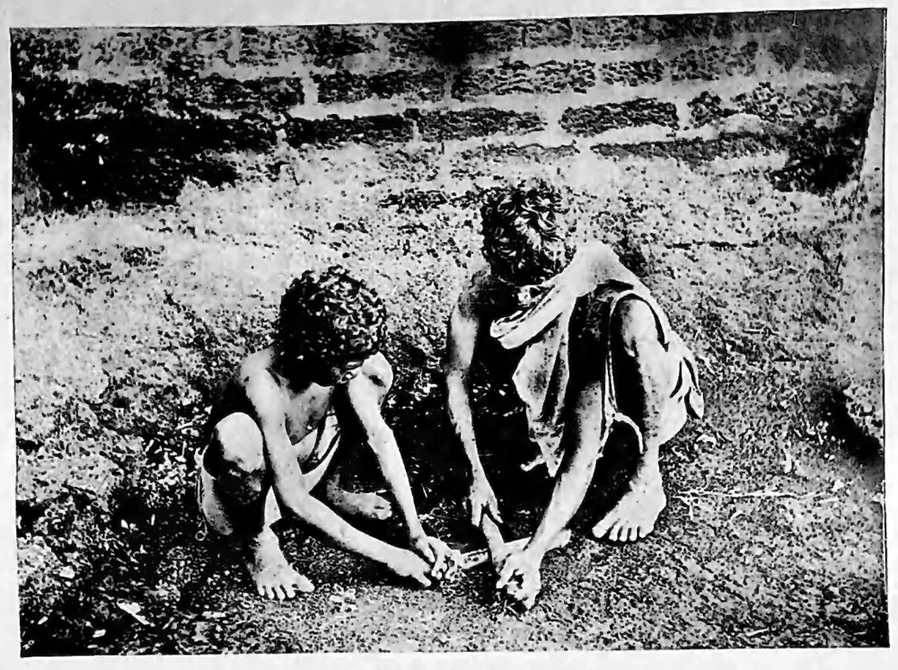 Paniyans making fire