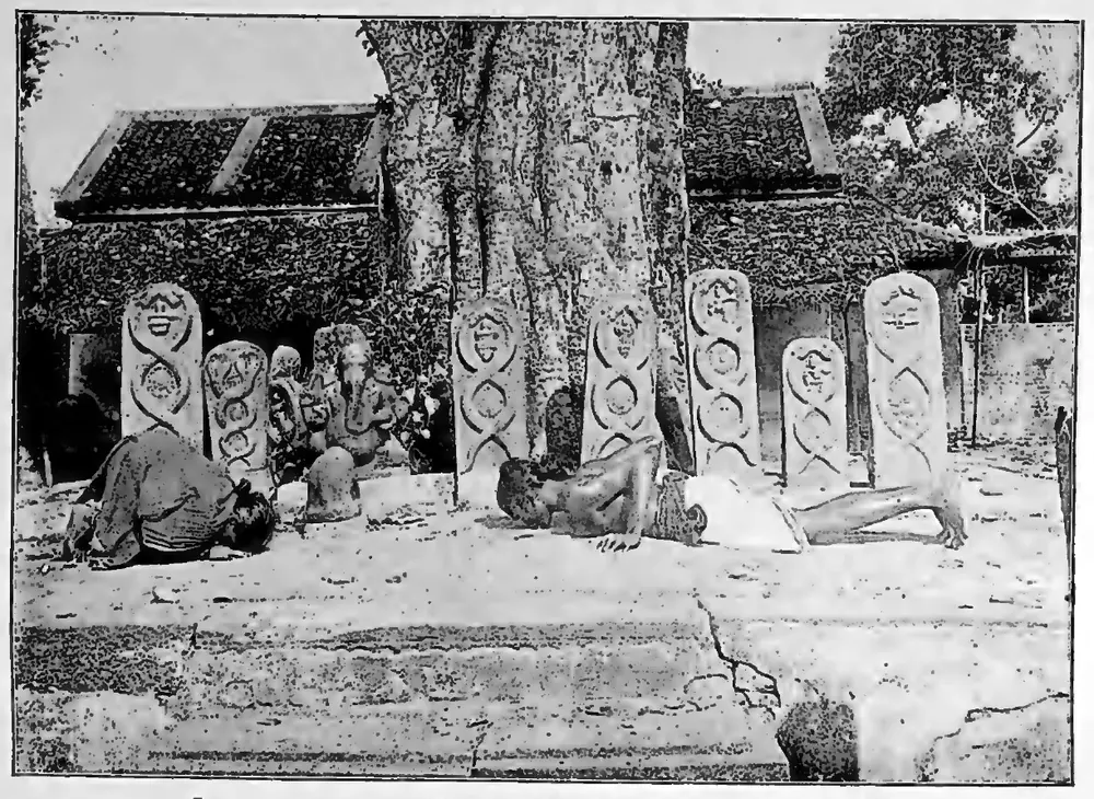 Vellālas worshipping lingam, snake-stones and Ganēsa