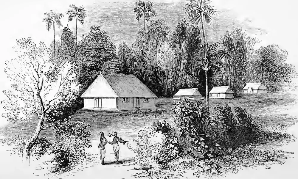 Village Chapel, School-house, and Native Teachers’ House in Travancore