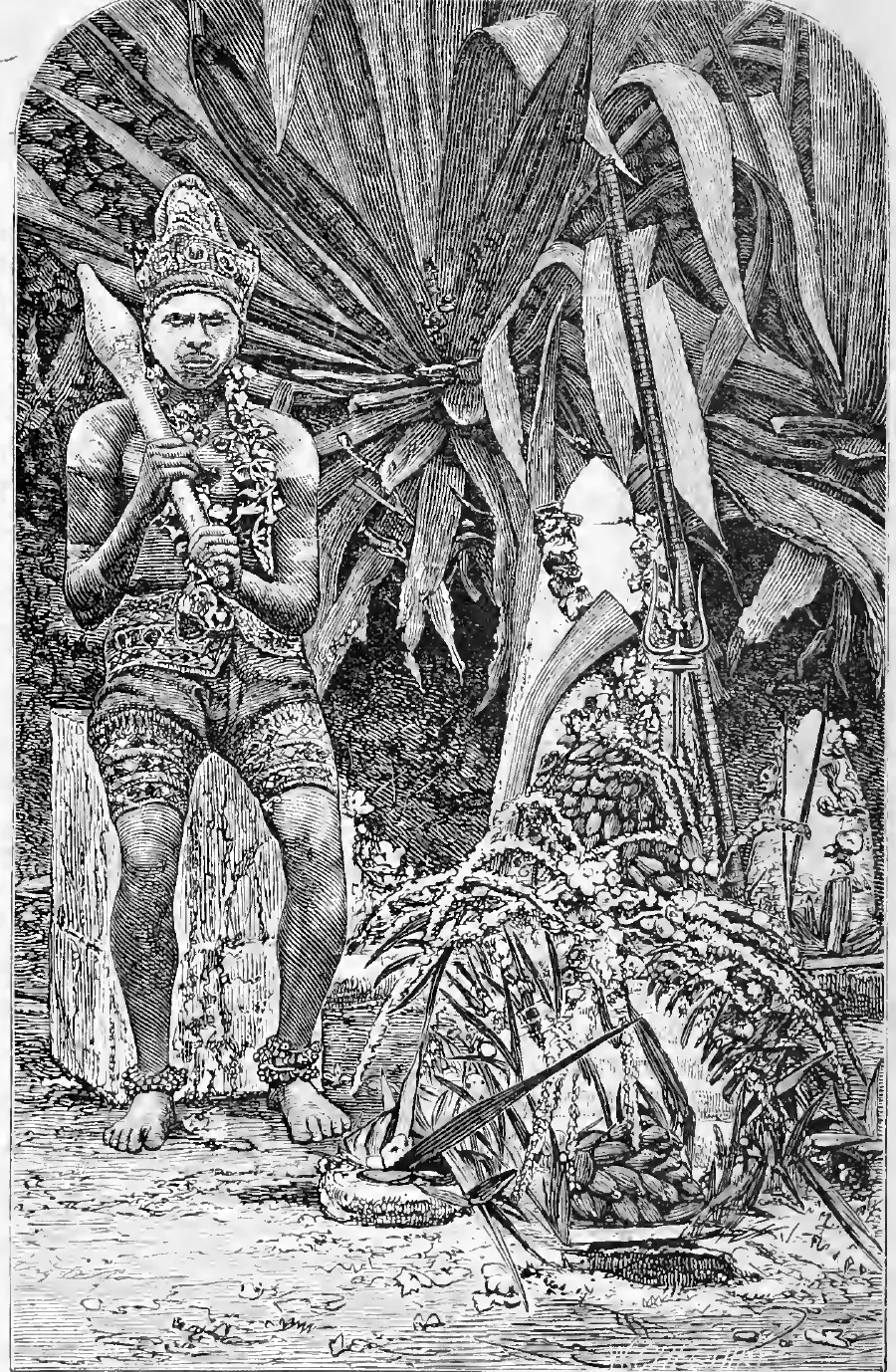 Frontispiece: Devil-dancer of Travancore, with instruments and offerings