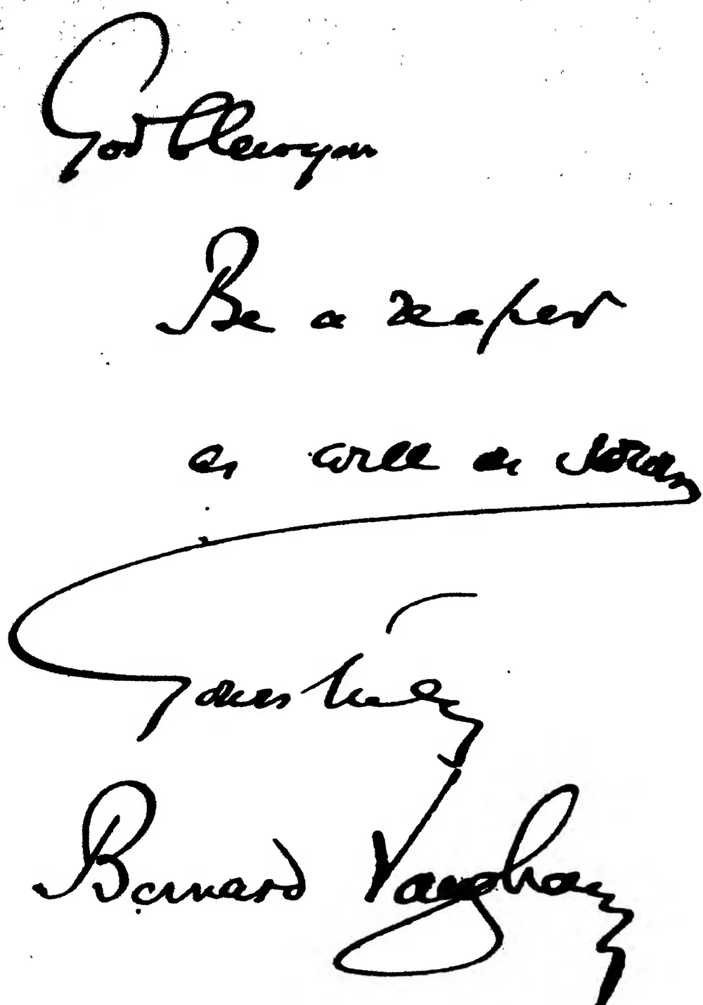 What the Rev. Bernard Vaughan, S.J., Wrote in the Visitors’ Book
