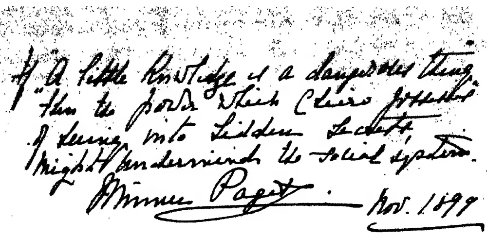 Lady Arthur Paget’s Opinion