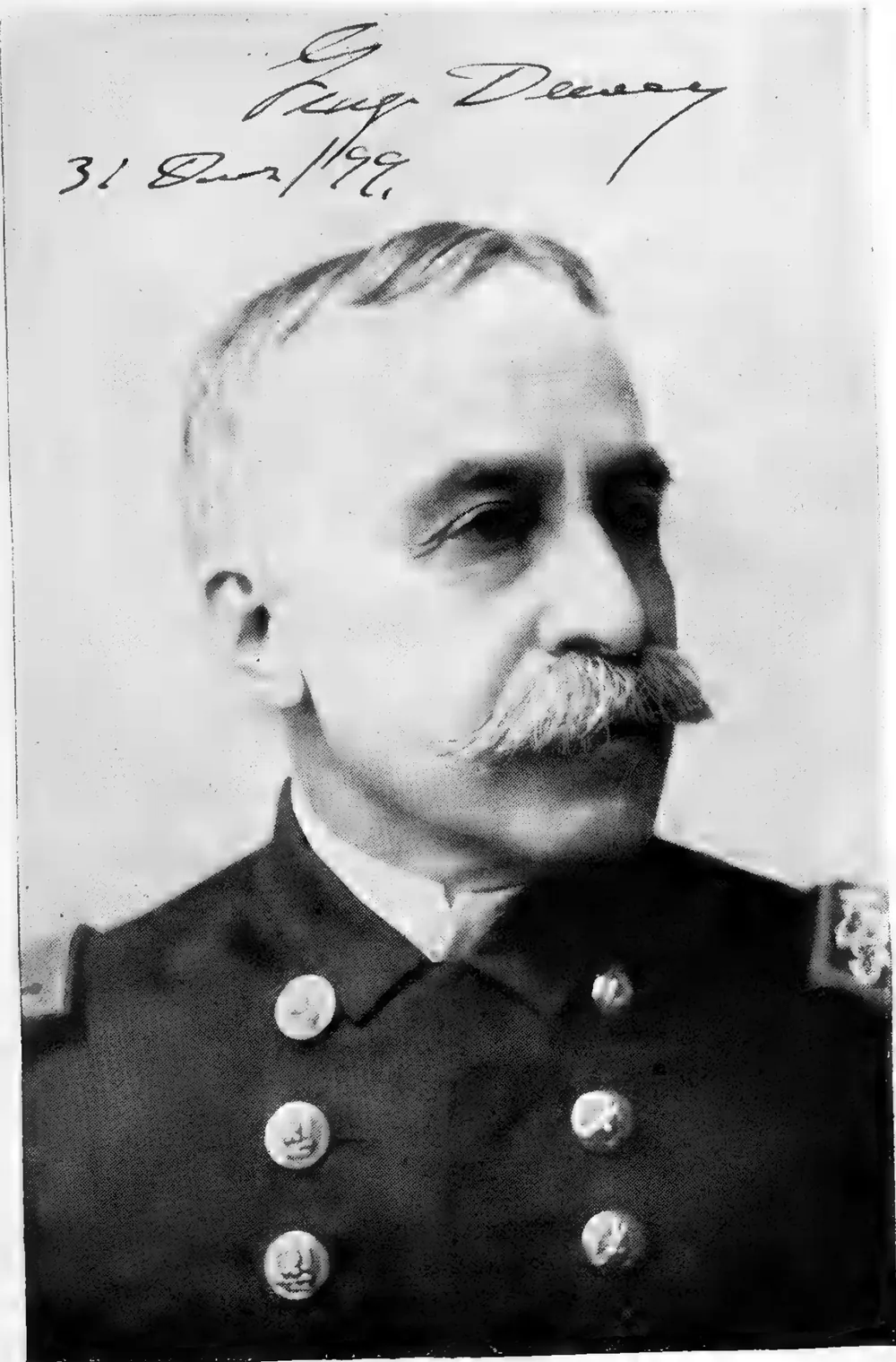 THE HERO OF THE SPANISH-AMERICAN WAR. Autographed photo given to me by Admiral Dewey on his return after the destruction of the Spanish Fleet