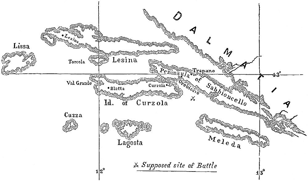 Scene of the Battle of Curzola.