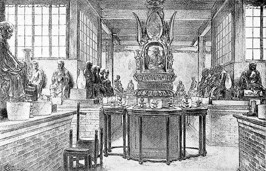 Temple of 500 Genii, at Canton, after a Drawing by Félix Régamey.