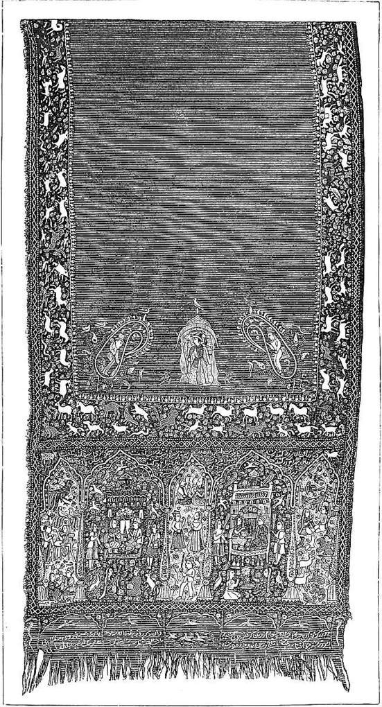 Texture, with Animals, etc., from a Cashmere Scarf in the Indian Museum.