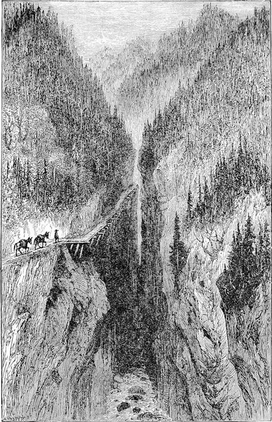 Roads in Eastern Tibet. (Gorge of the Lan t’sang Kiang, from Cooper.)