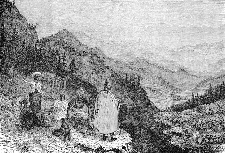 The Valley of the Kin-Sha Kiang, near the lower end of Caindu, i.e. Kienchang. (From Garnier.)