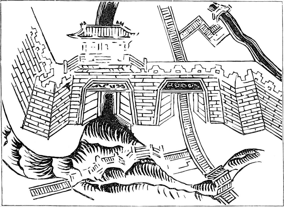 South-West Gate and Water-Gate of Su-chau; facsimile on half the scale from a mediæval Map, incised on Marble, A.D. 1247.
