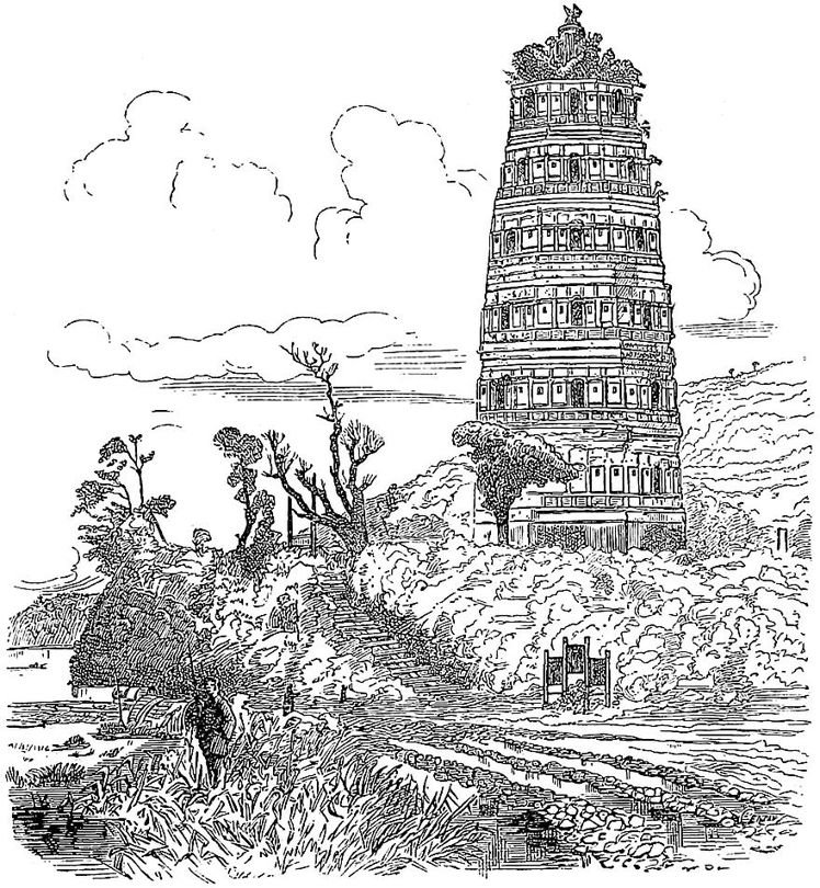 The ancient Lun-ho-ta Pagoda at Hang-chau.