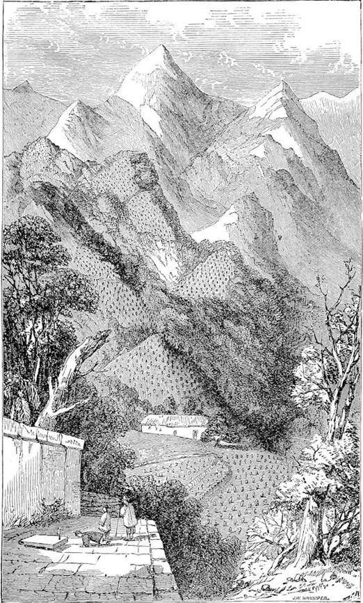 Scene in the Bohea Mountains, on Polo’s route between Kiang-si and Fo-kien. (From Fortune.)