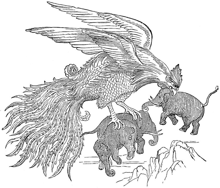 The Rukh (from Lane’s “Arabian Nights”), after a Persian drawing.