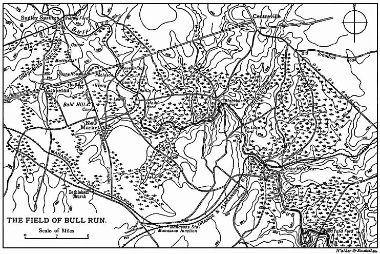 Map of the field of Bull Run.