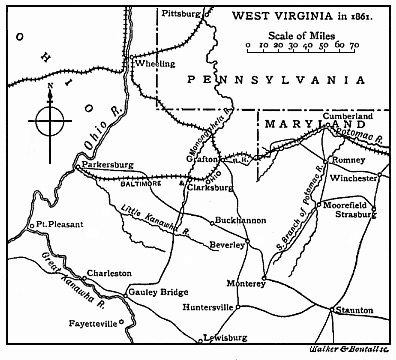 Map of West Virginia in 1861.