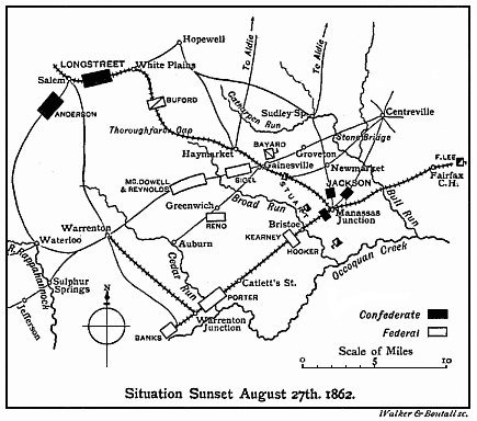 Situation at Sunset, August 27th, 1862.