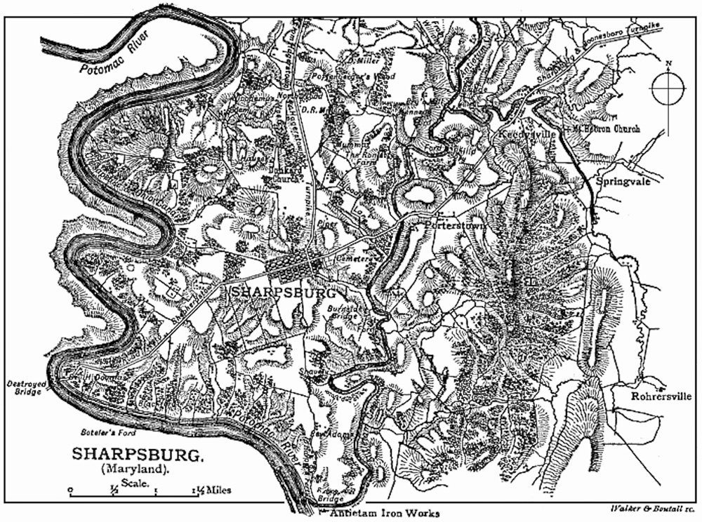 Map of Sharpsburg, Maryland.
