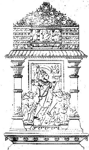 SCULPTURED NICHE ON THE EXTERIOR OF THE TEMPLE AT BAROLLI.