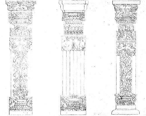 COLUMNS OF TEMPLES AT CHANDRAVATI.